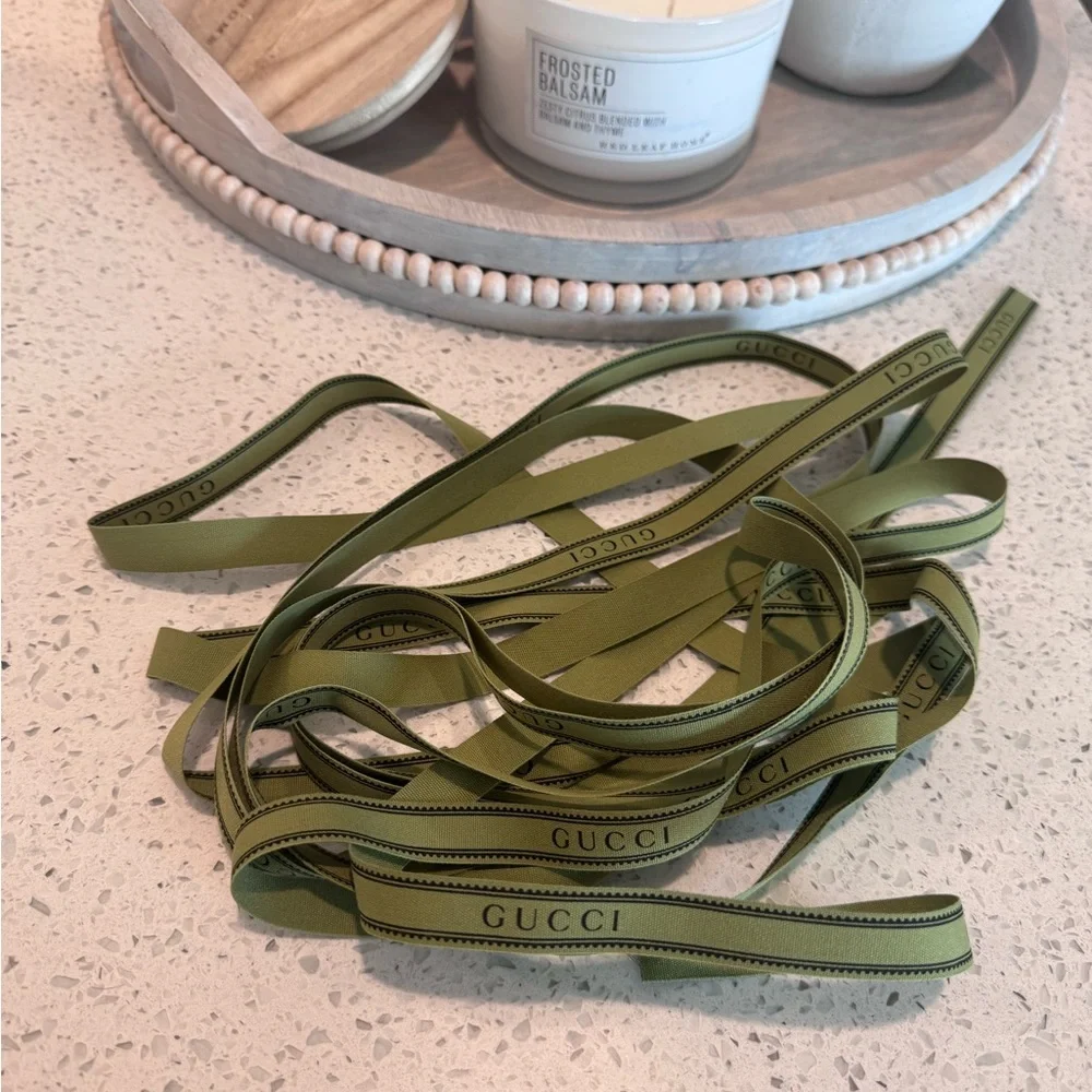 Gucci Green Ribbon with Logo